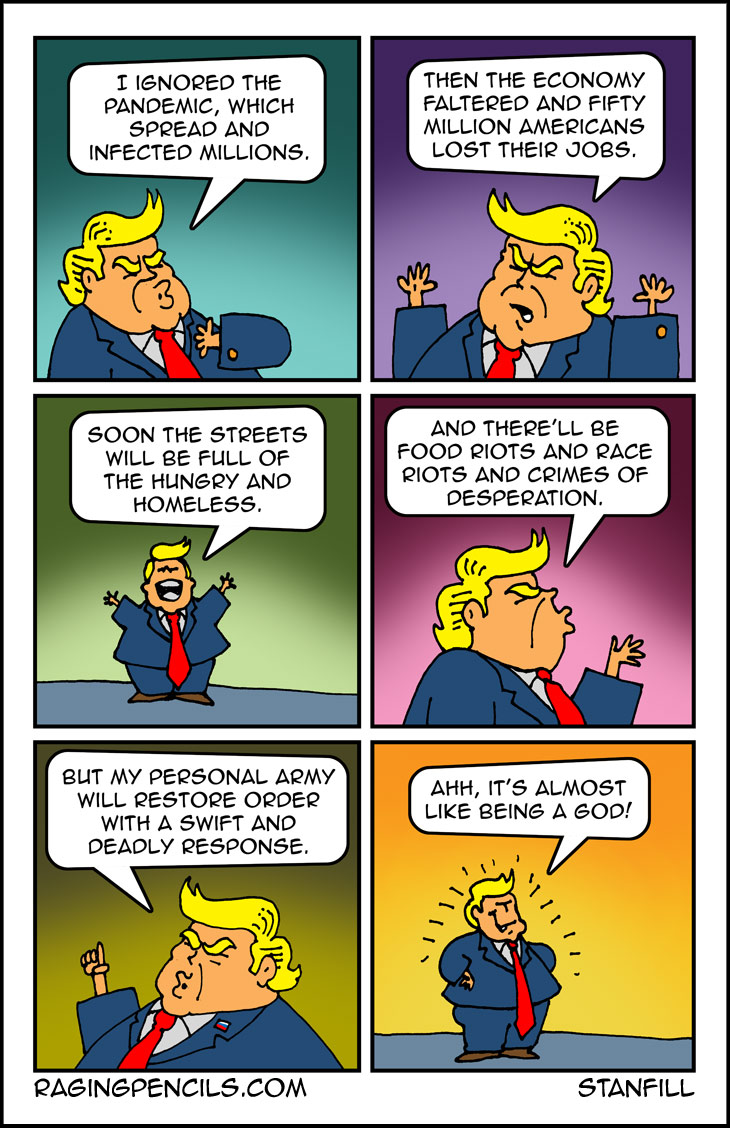 The progressive web comic about the chaos that Trump has chosen to spread in America.