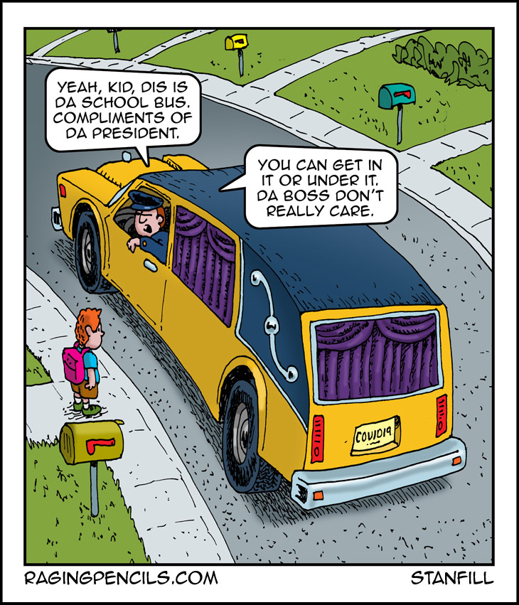 The progressive web comic about Trump forcing children back to school.