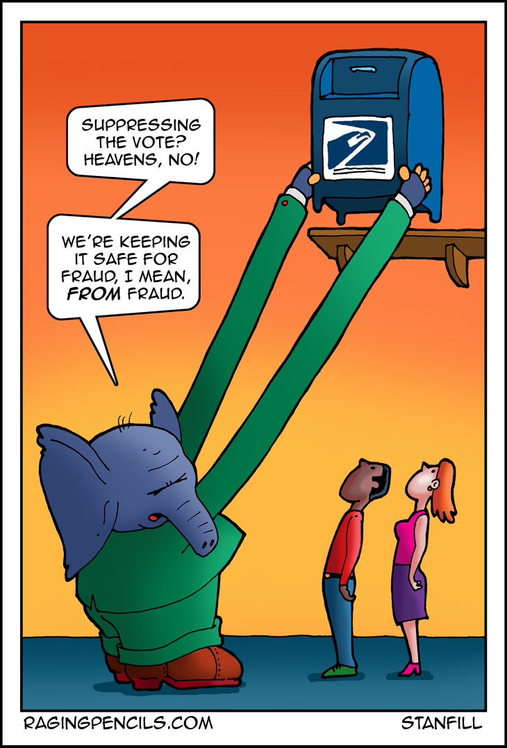 The progressive web comic about the GOP destroying the USPS in order to affect the presidential election.