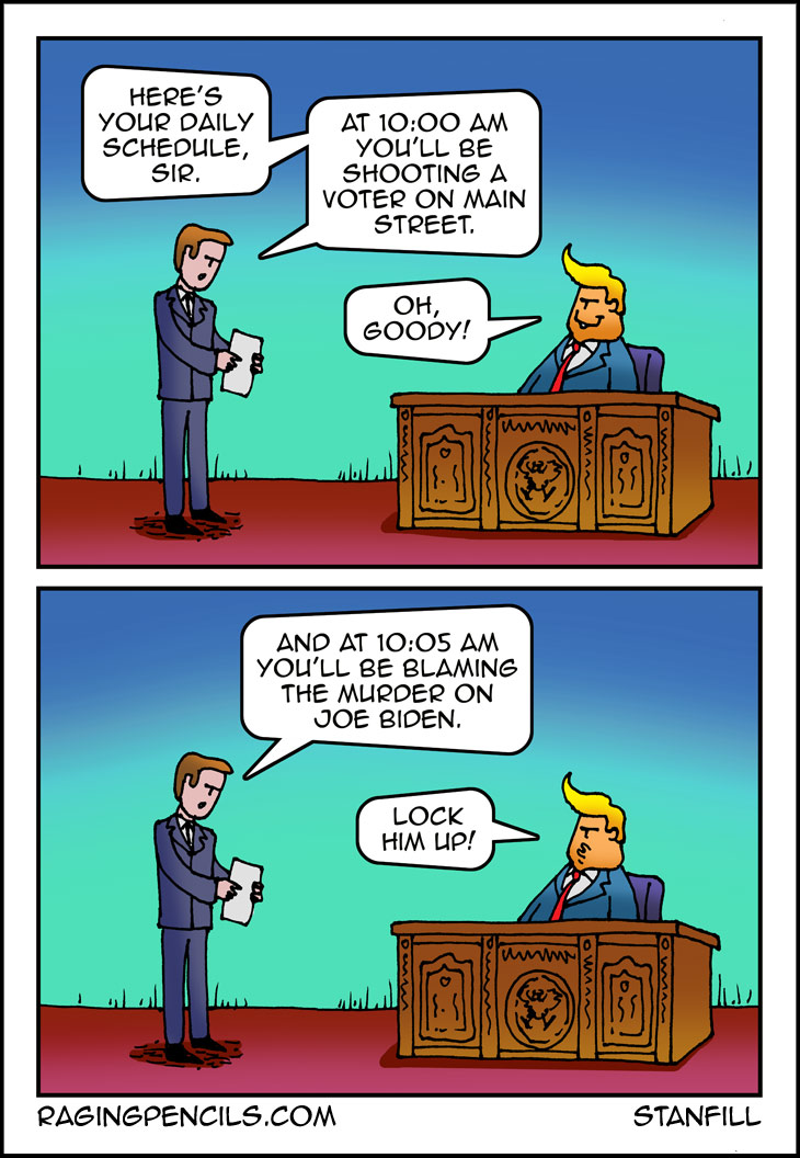 The progressive web comic about how Trump blames everything on Joe Biden.