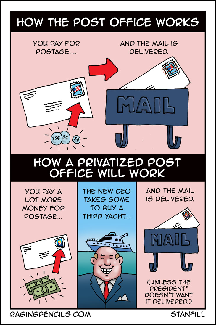 The progressive web comic about privatizing the USPS.