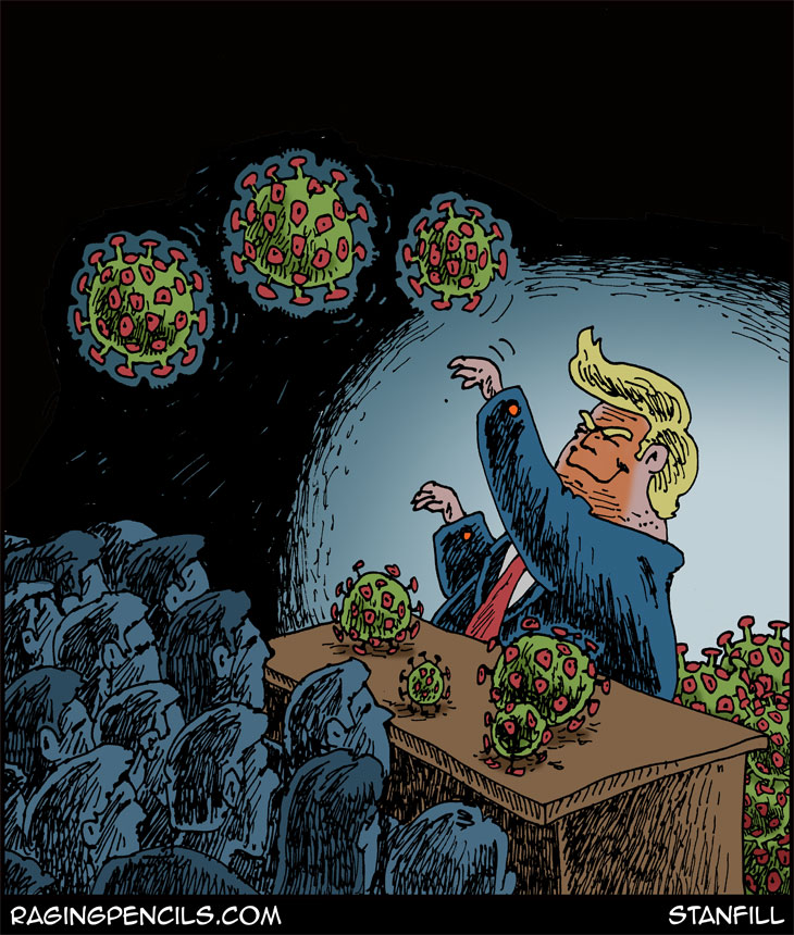 The progressive web comic about how Trump actively spread covid-19 in America.
