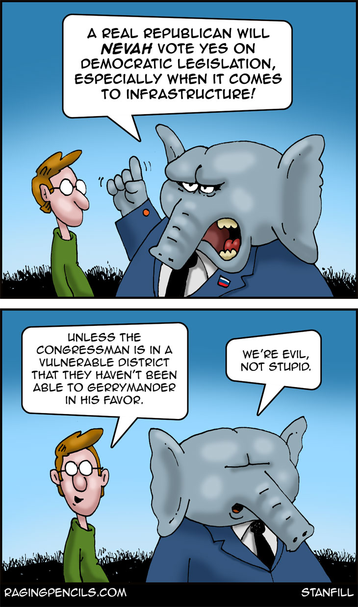 The progressive editorial cartoon about Republican party unity.