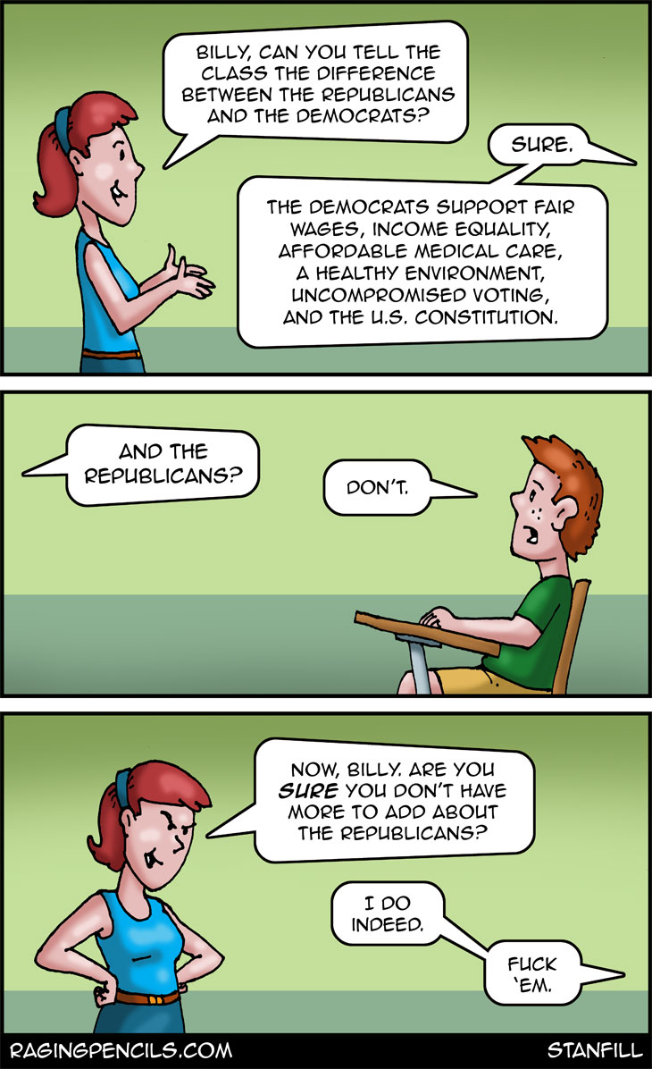 The progressive web comic about the difference between Republicans and Democrats.
