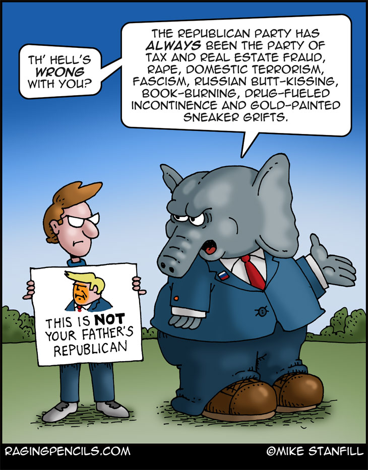 The progressive comic about the GOP's declining standards.