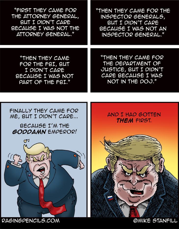 The progressive comic about Trump's takeover of the justice system.