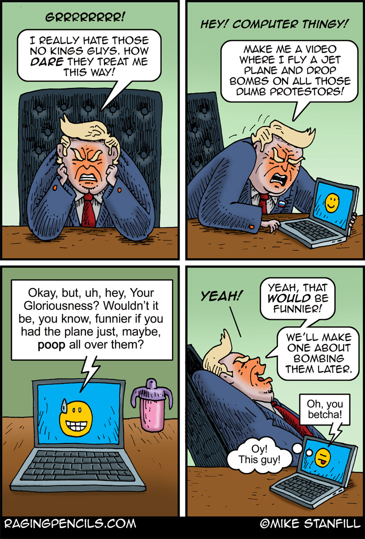 The progressive comic about Trump's shit-bombing video.
