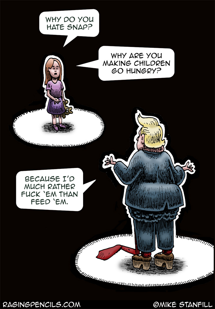 The progressive comic about Trump starving cghildren