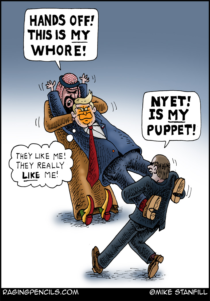 The progressive comic about Trump being owned by Russia and Saudi Arabia