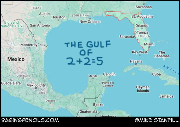 The progressive comic about Trump's renaming the Gulf of Mexico.