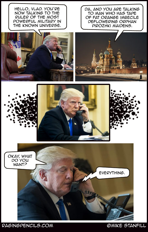 The progressive comic about Trump kowtowing to putin.