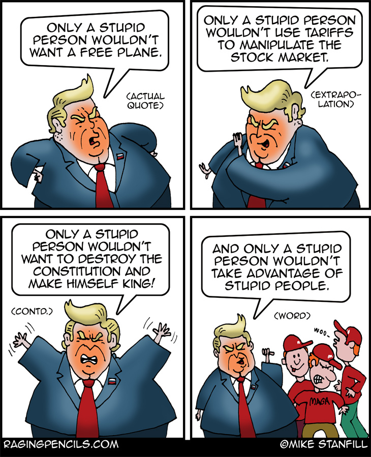 The progressive comic about Qatar bribing Trump with a 747.