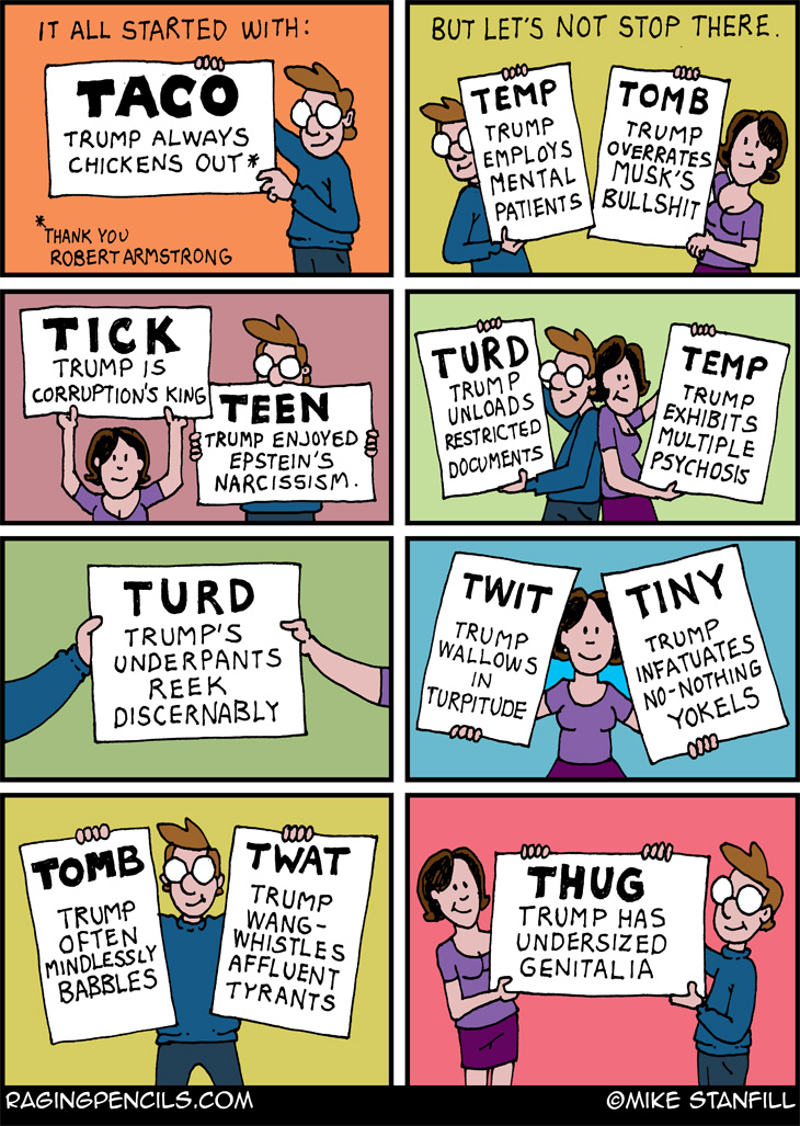 The progressive comic about the Taco Trump variations.