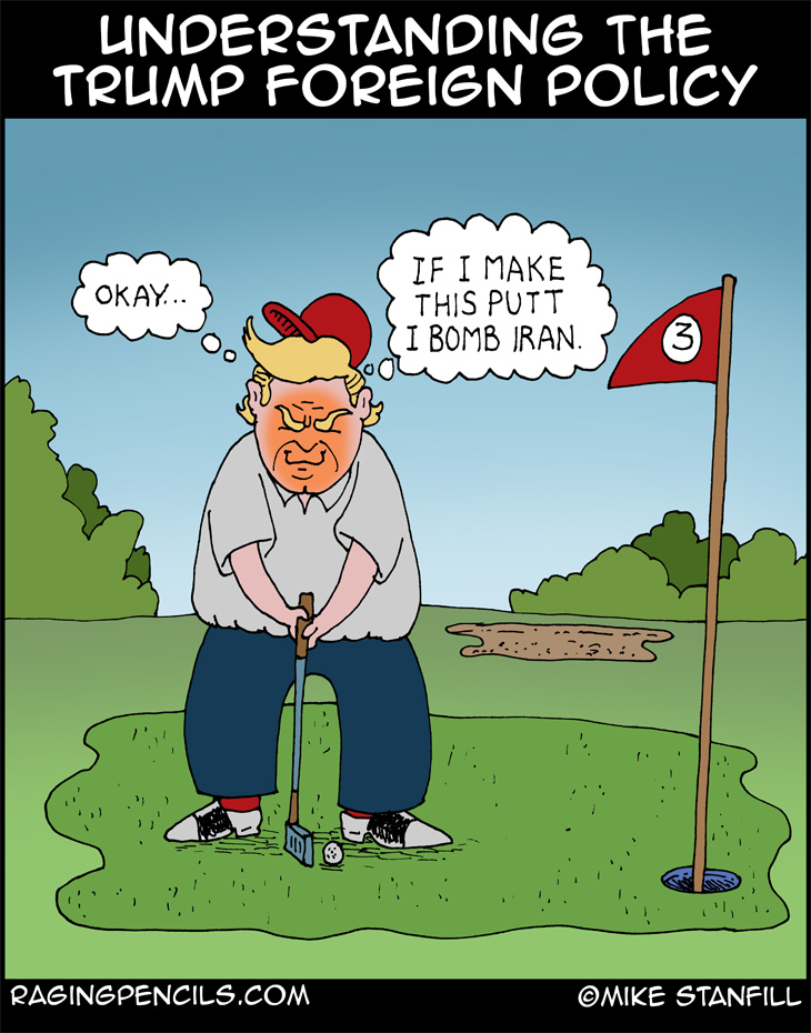 The progressive comic about why Trump would bomb Iran.