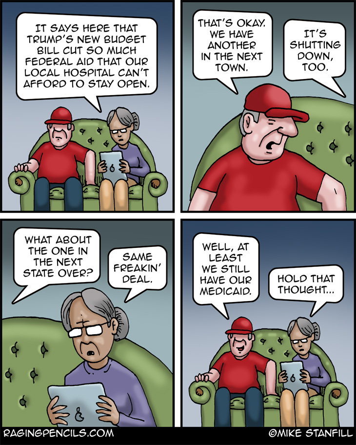 The progressive comic about Trump closing rural hospitals.