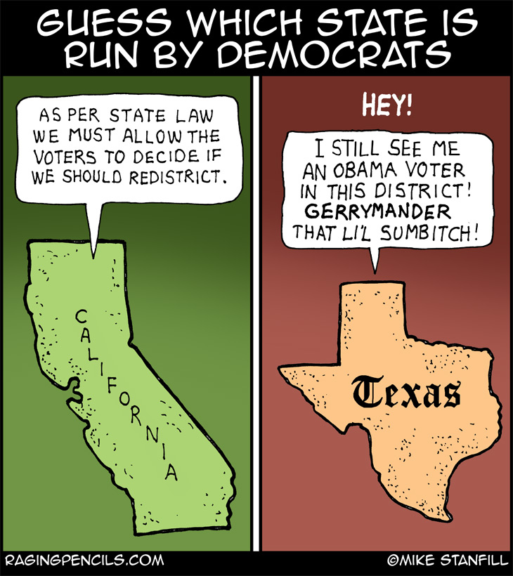 The progressive comic about the illegal redistricting in Texas.
