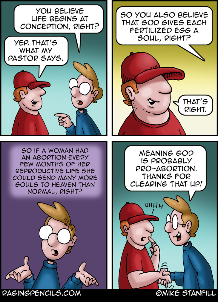 The progressive comic about why God approves of abortion.