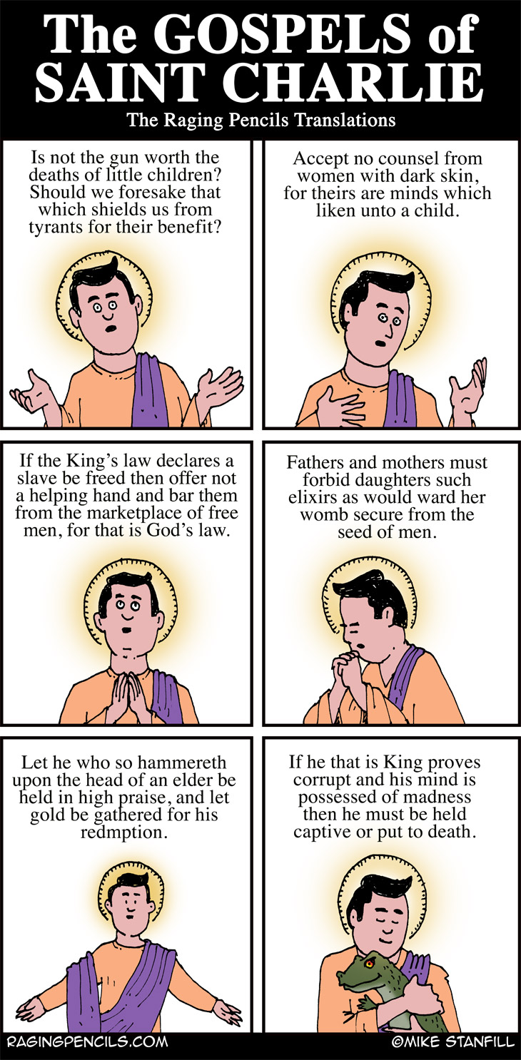 The progressive comic about Charlie Kirk's seeming divinity.