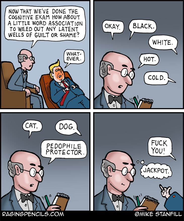 The progressive comic about Trump's dislike towards being called a pedophile protector