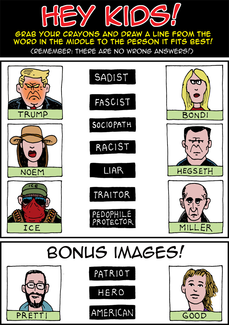 The progressive comic about the monsters running our government.