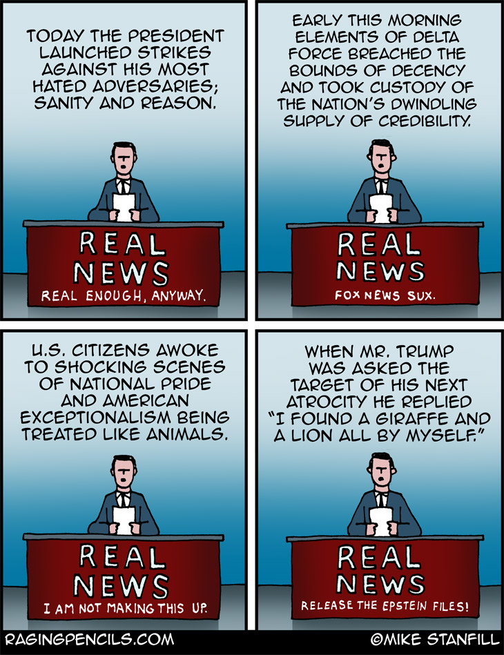 The progressive comic about Trump's attack on Venezuela.