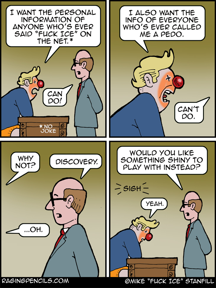 The progressive comic about how Trump hates people saying mean things about ICE