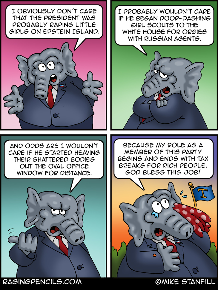 The progressive comic about the GOP's total disregard of Trump's criminality.