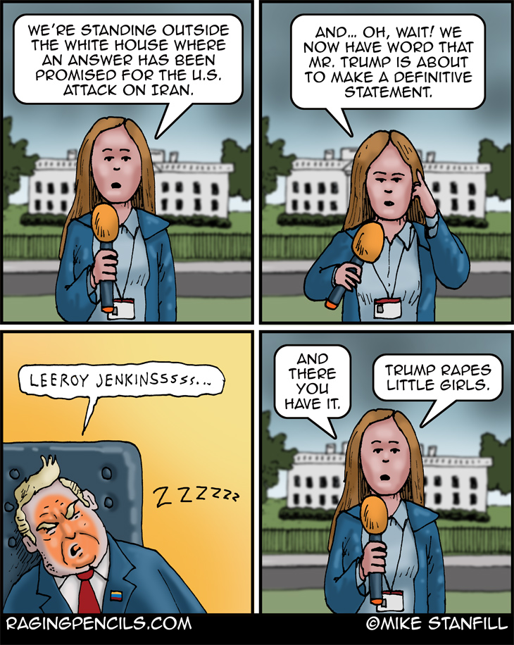 The progressive comic about the true reason for Trump's attack on Iran.