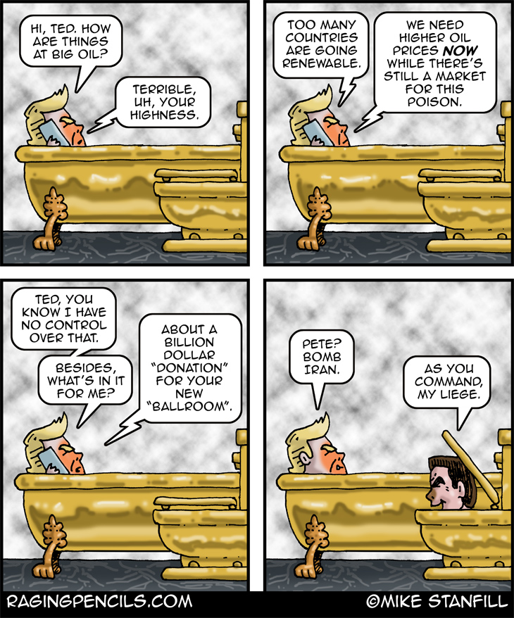 The progressive comic about why Trump really attacked Iran.