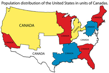 the USA if measured in Canadas.