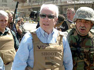 McCain with bulletproof vest.